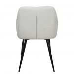 Narbona chair beige lined fabric and black metal legs