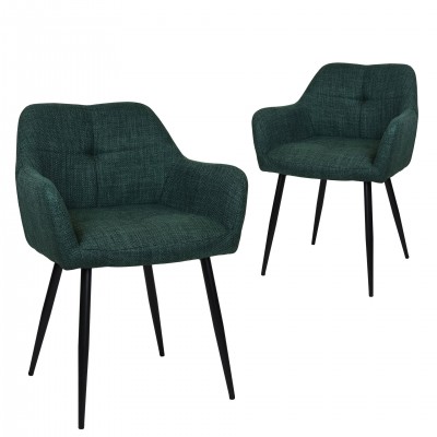 Fabric Dining Chair Narbona Green - Pack 2 Fabric Dining Chair Narbona Green - Pack 2