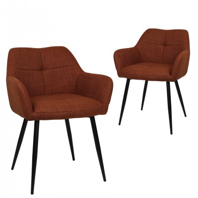 Cadeira de Jantar de Tecido Narbona Laranja - Pack 2 Cadeira de Jantar de Tecido Narbona Laranja - Pack 2