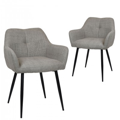 Fabric Dining Chair Narbona Taupe - Pack 2 Fabric Dining Chair Narbona Taupe - Pack 2