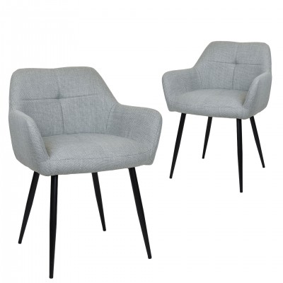 Cadeira de Jantar de Tecido Narbona Cinza - Pack 2 Cadeira de Jantar de Tecido Narbona Cinza - Pack 2