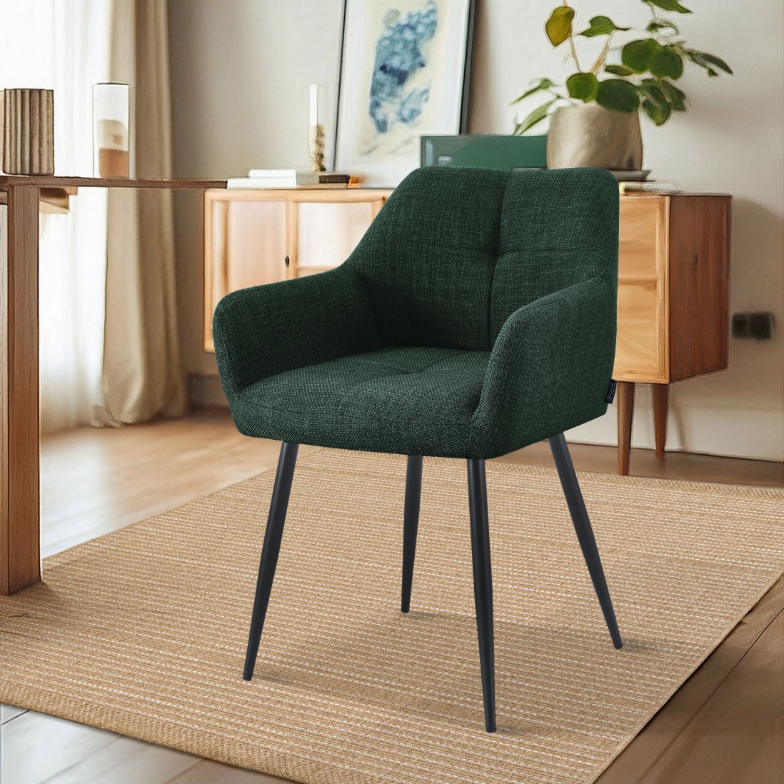 Silla de Comedor de Tejido Narbona Verde