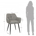 Silla de Comedor de Tejido Narbona Gris Pardo