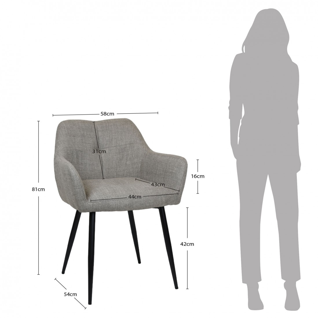 Fabric Dining Chair Narbona Taupe