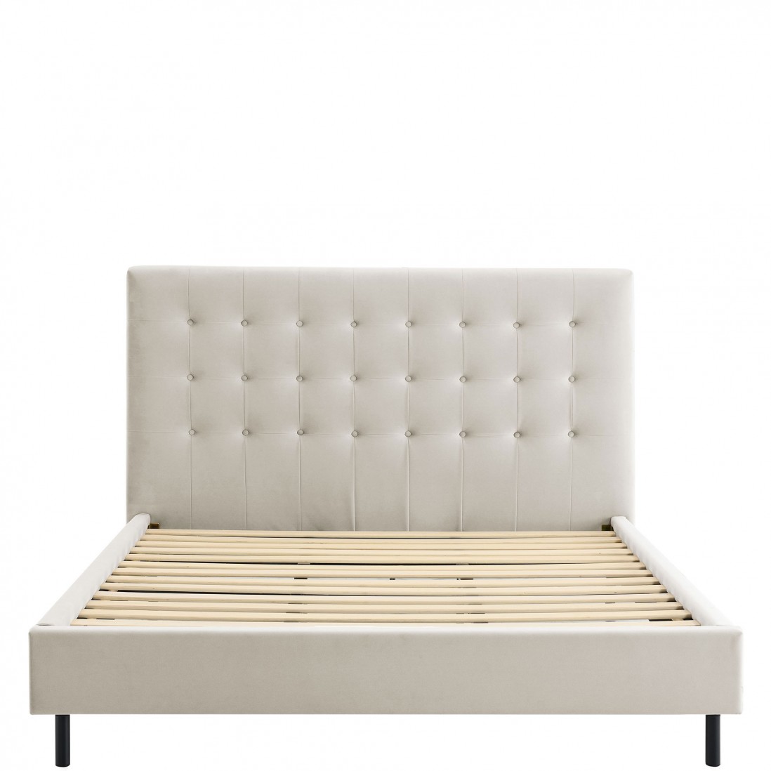 Double Bed with Mattress Platform 160x200 cm Tormes Cream Beige