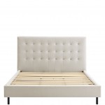 Double Bed with Mattress Platform 160x200 cm Tormes Cream Beige