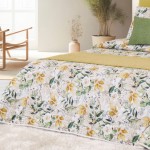 Colcha Cama de Casal Porto Floral Verde
