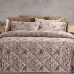Lunara Abstract Double Bed Bedspread Camel