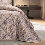 Lunara Abstract Double Bed Bedspread Camel
