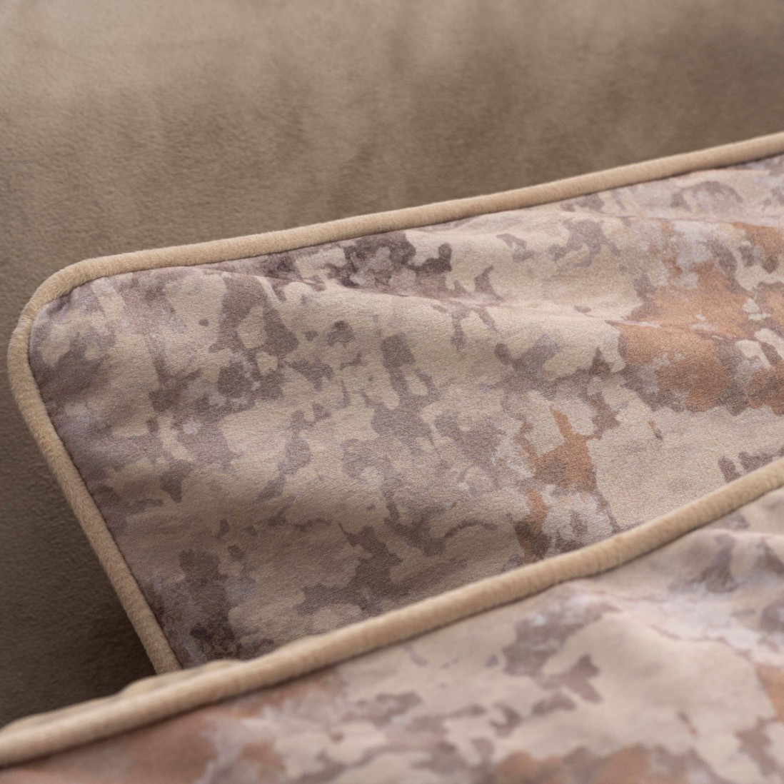 Lunara Abstract Double Bed Bedspread Camel