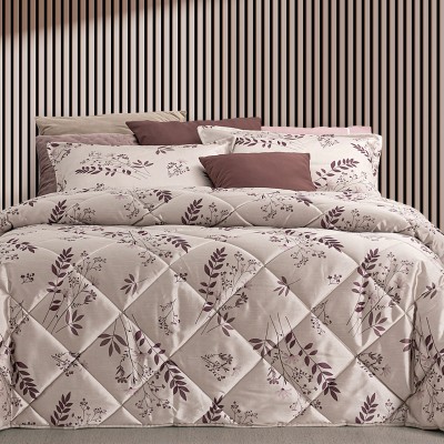Sila Floral Double Bed Bedspread Bordeaux