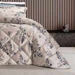 Edredn de Cama Doble Sila Floral Azul