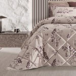 Colcha Cama de Casal Sila Floral Bordeaux