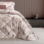 Colcha Cama de Casal Sila Floral Bordeaux