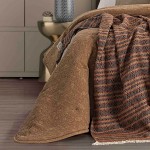 Bruma Abstract Double Bed Bedspread Camel