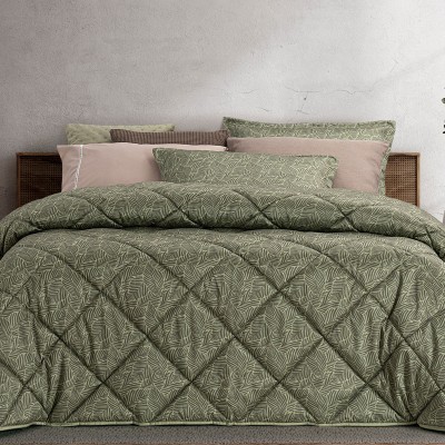Colcha Cama de Casal Arvi Floral Verde