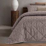 Colcha Cama de Casal Arvi Floral Taupe