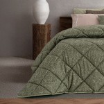 Colcha Cama de Casal Arvi Floral Verde
