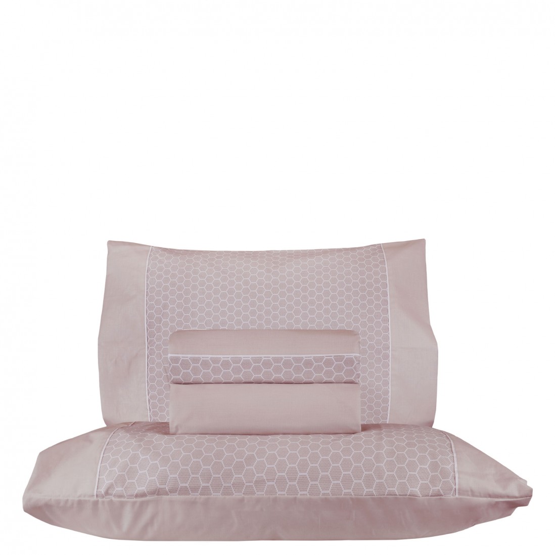 Juego de Sbanas Cama Doble Maya 100% Algodn 4 Piezas Rosa