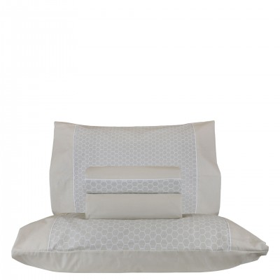 Maya 100% Cotton 4-Piece Double Bed Sheet Set Beige