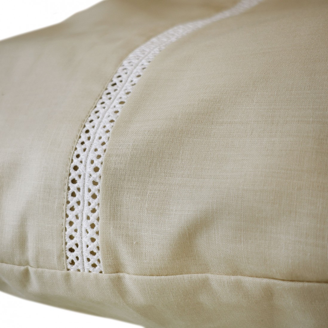 Juego de Sbanas Cama Doble Sublime 100% Algodn 4 Piezas Beige