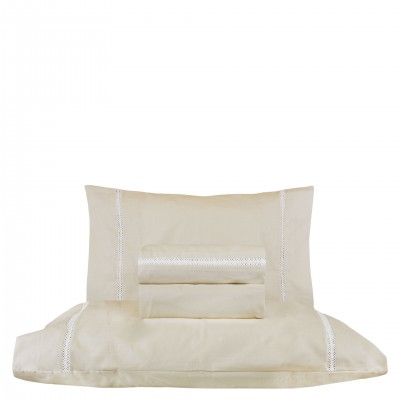 Sublime 100% Cotton 4-Piece Double Bed Sheet Set Beige