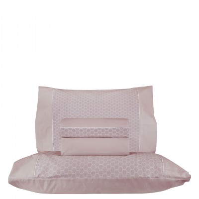 Juego de Sábanas Cama Doble Maya 100% Algodón 4 Piezas Rosa Juego de Sábanas Cama Doble Maya 100% Algodón 4 Piezas Rosa