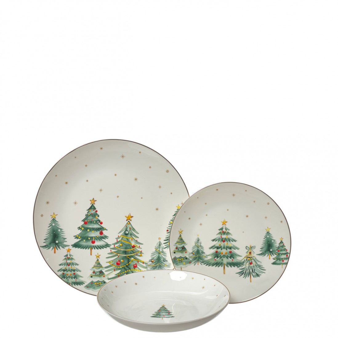 Plato Navideo Decorativo de Cermica 673S Blanco