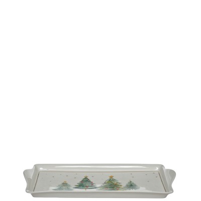 Travessa Decorativa de Natal de Cerâmica 675 Branca Travessa Decorativa de Natal de Cerâmica 675 Branca