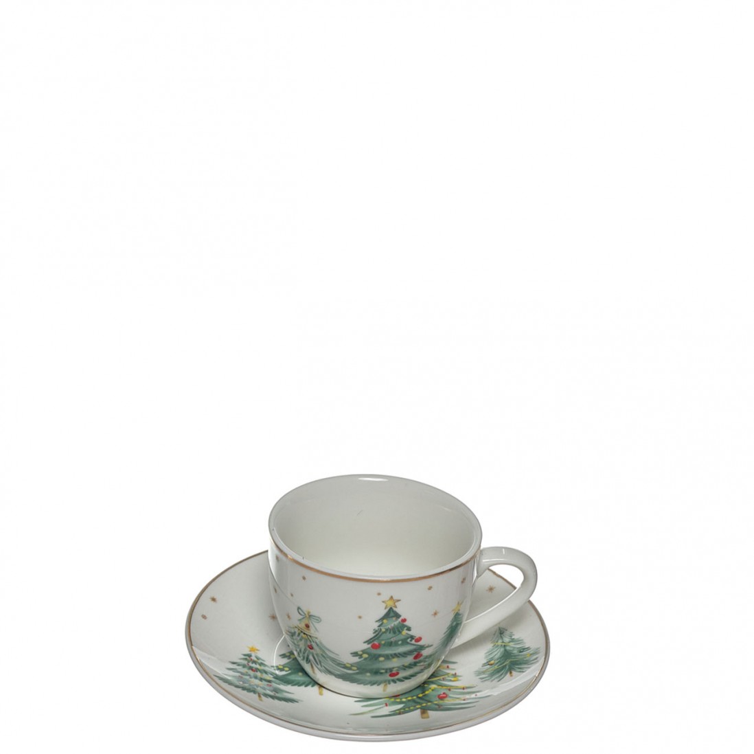 Conjunto de Chvenas e Pires de Natal 679 Branco