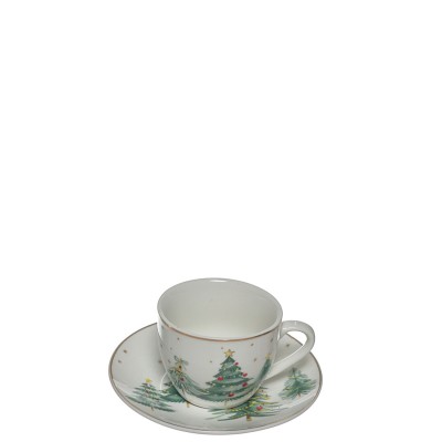 Conjunto de Chávenas e Pires de Natal 679 Branco Conjunto de Chávenas e Pires de Natal 679 Branco