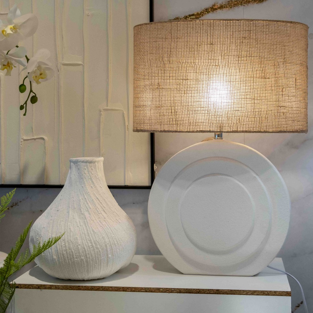 Ceramic Decorative Jar 216 White