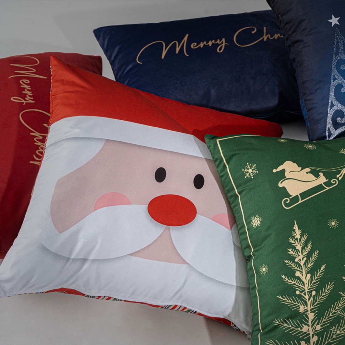 Almofada Decorativa de Natal Melodia Retangular Azul