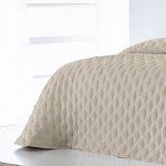 Colcha Cama de Casal Dupla Face Anisa Falso Liso Bege Colcha Cama de Casal Dupla Face Anisa Falso Liso Bege