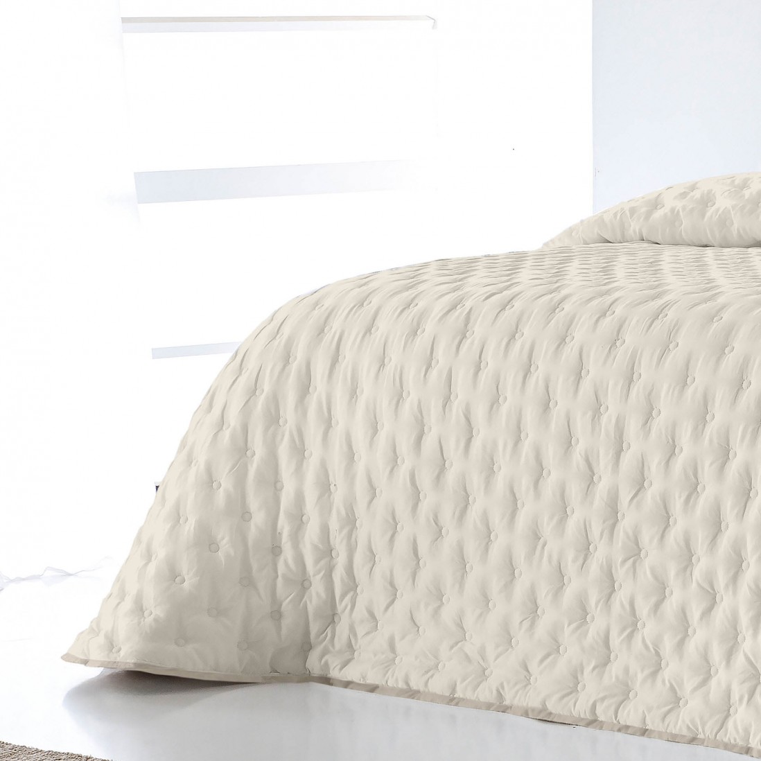 Colcha Cama de Casal Dupla Face Anisa Falso Liso Bege Colcha Cama de Casal Dupla Face Anisa Falso Liso Bege