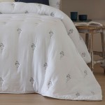 Colcha Cama de Casal Nadine Floral Cinza Colcha Cama de Casal Nadine Floral Cinza