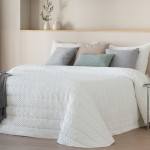 Edredón Cama Doble Lindel Geométrico Blanca Edredón Cama Doble Lindel Geométrico Blanca