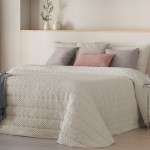 Colcha Cama de Casal Lindel Geométrico Bege Colcha Cama de Casal Lindel Geométrico Bege