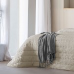 Colcha Cama de Casal Lindel Geométrico Bege Colcha Cama de Casal Lindel Geométrico Bege