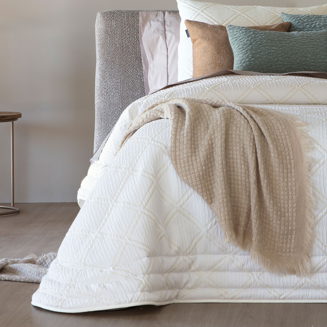 Edredón Cama Doble Tulum Geométrico Blanco Edredón Cama Doble Tulum Geométrico Blanco