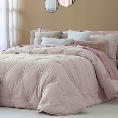 Colcha Cama de Casal Odin Falso Liso Lavanda Colcha Cama de Casal Odin Falso Liso Lavanda