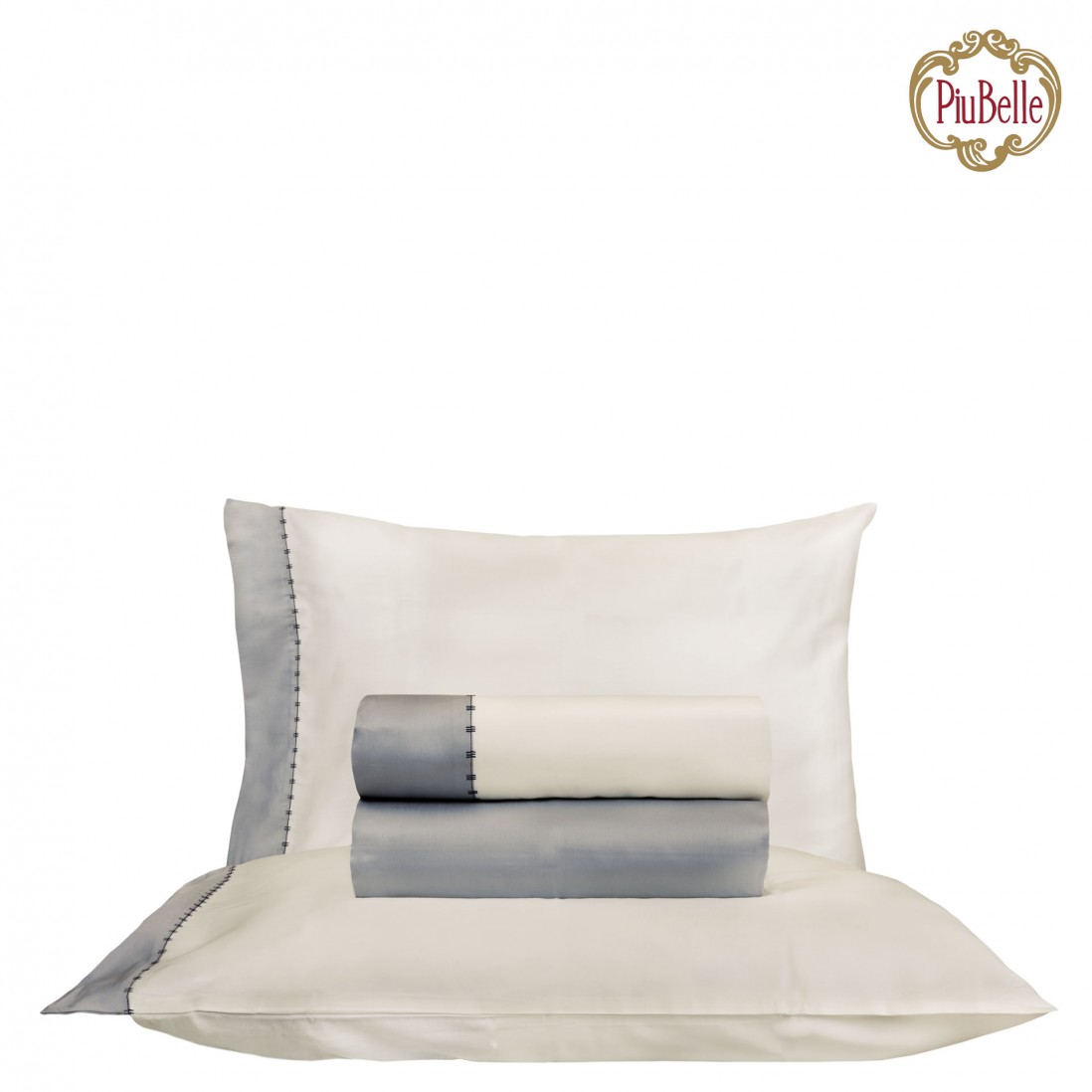 Juego de Sbanas Cama Doble Amity 100% Algodn 4 Piezas Gris/Beige