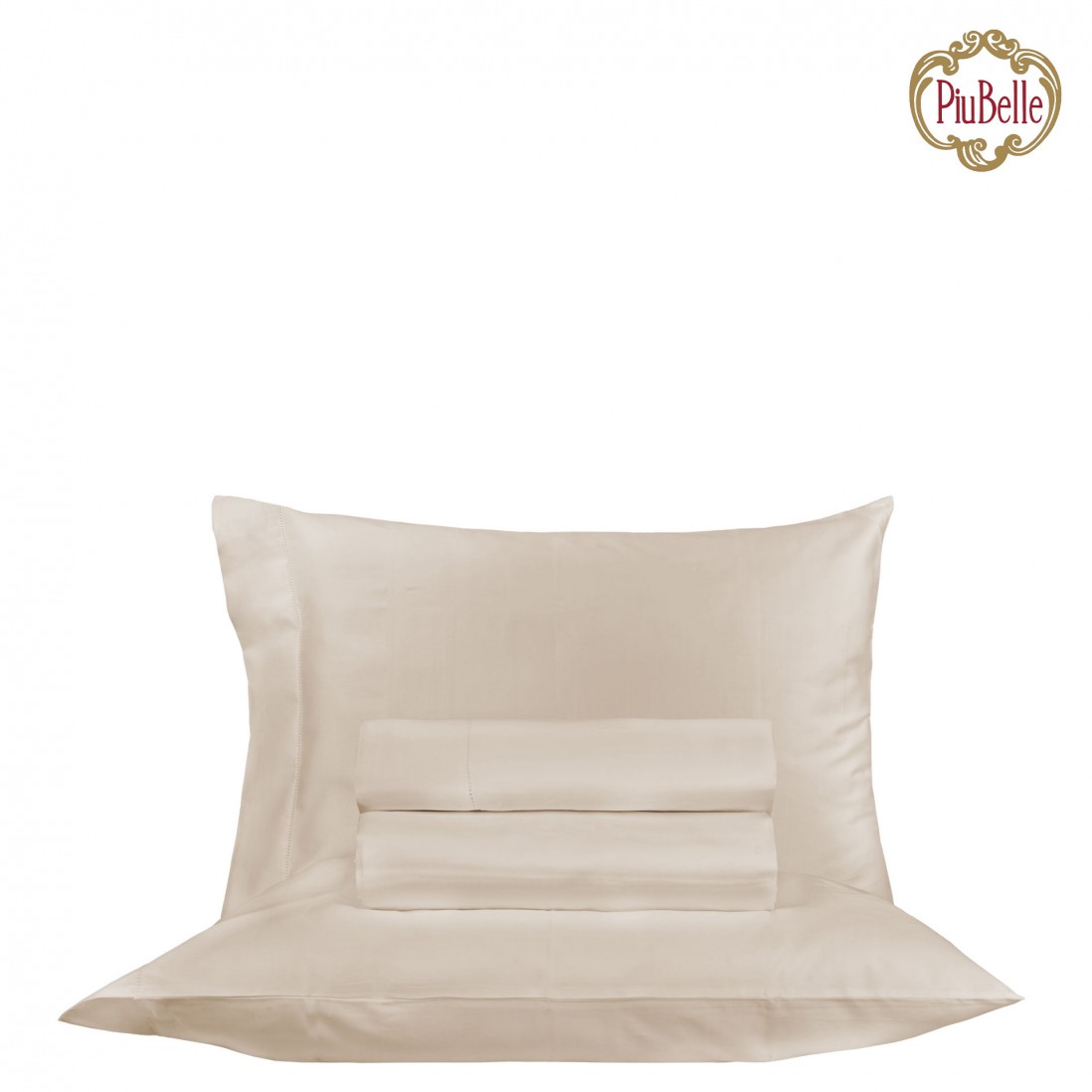 Juego de Sbanas Cama Doble Royal Saten 100% Algodn 4 Piezas Beige