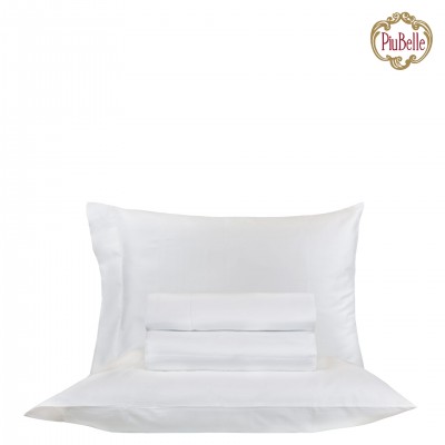 Juego de Sbanas Cama Doble Royal Saten 100% Algodn 4 Piezas Blanco