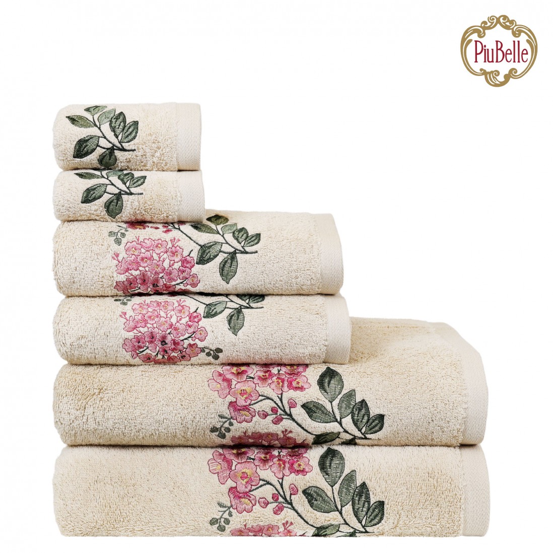 Belavista 100% Cotton 6 Towels Bath Set Beige