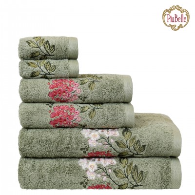 Belavista 100% Cotton 6 Towels Bath Set Green