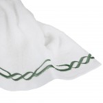 100% Cotton Linear 6 Towels Bath Set White/Green