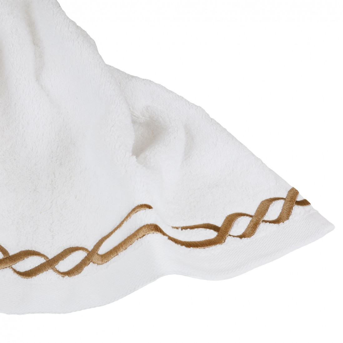 100% Cotton Linear 6 Towels Bath Set White/Caramel