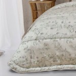 Clarach Floral Double Bed Bedspread Beige