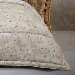 Clarach Floral Double Bed Bedspread Beige